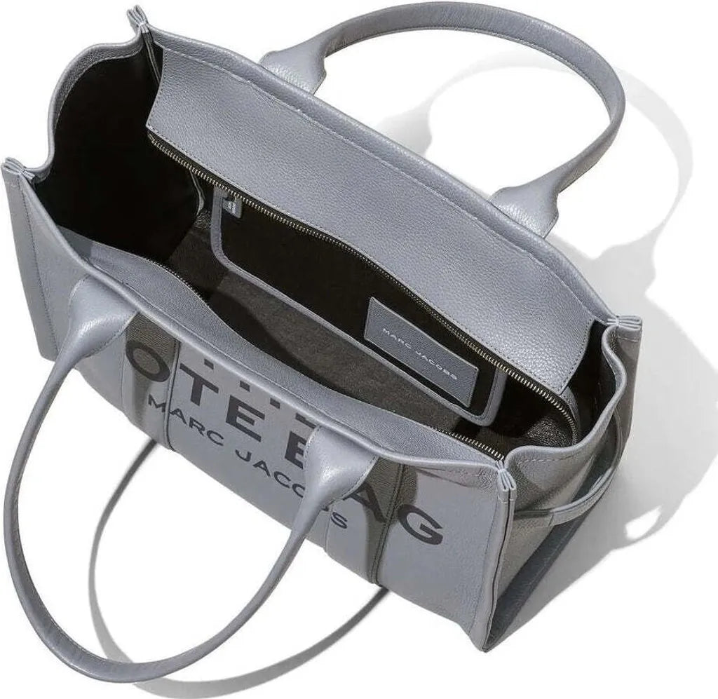 Bolsa Tote Grande Marc Jacobs em Pele Cinzenta – Modelo Large