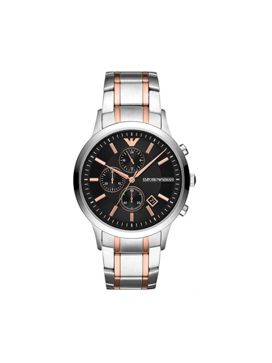 Relógio Emporio Armani AR11165 Renato para Homem – Bicolor Prata e Ouro Rosa