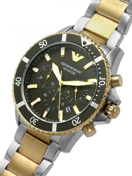 Emporio Armani AR11361 Zweifarbige Chronographenuhr