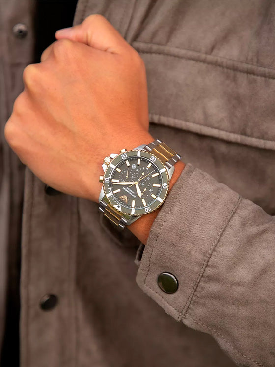 Emporio Armani AR11361 Zweifarbige Chronographenuhr