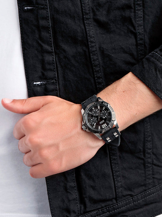 Relógio Guess Oasis W0366G1 Silicone Preto