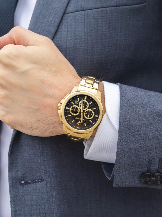 Relógio Maserati Successo cronógrafo R8873621013 Dourado