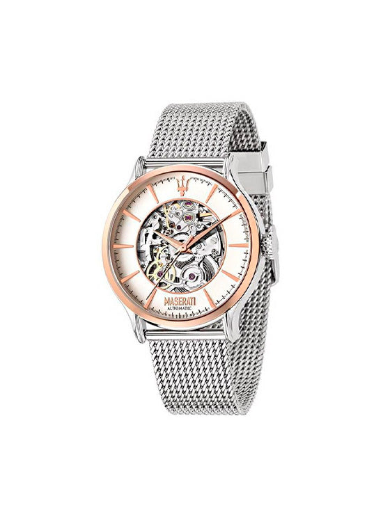 Relógio Maserati Epoca Automático Open Heart R8823118001 Prateado