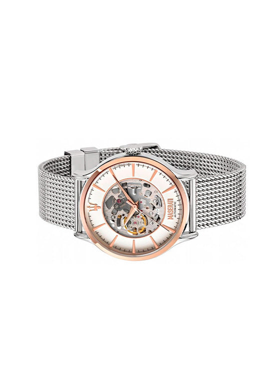 Relógio Maserati Epoca Automático Open Heart R8823118001 Prateado