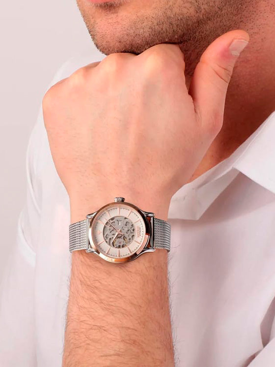 Relógio Maserati Epoca Automático Open Heart R8823118001 Prateado