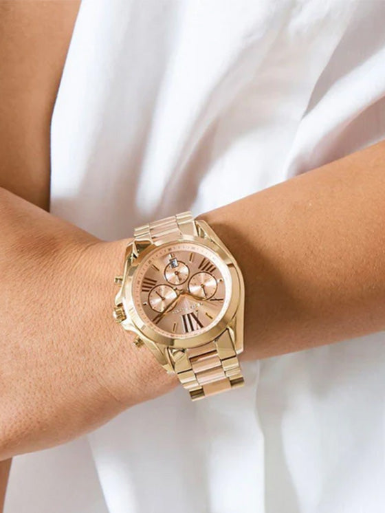 Relógio Michael Kors Bradshaw MK6359 bicolor mostrador rose