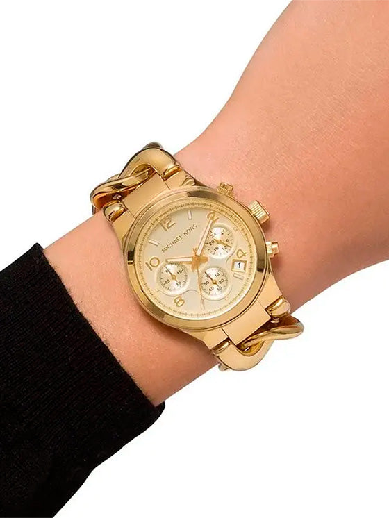 Relógio Feminino Michael Kors Twist Chain Chronograph MK3131 Dourado