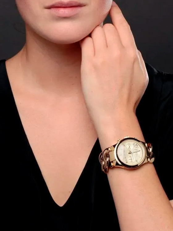 Relógio Feminino Michael Kors Twist Chain Chronograph MK3131 Dourado