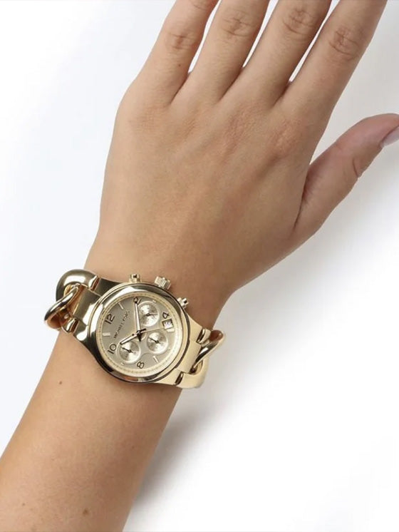 Relógio Feminino Michael Kors Twist Chain Chronograph MK3131 Dourado