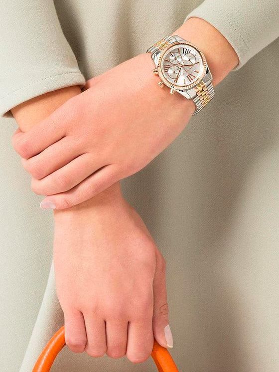 Relógio Michael Kors Lexington Nacar MK5955 Bicolor
