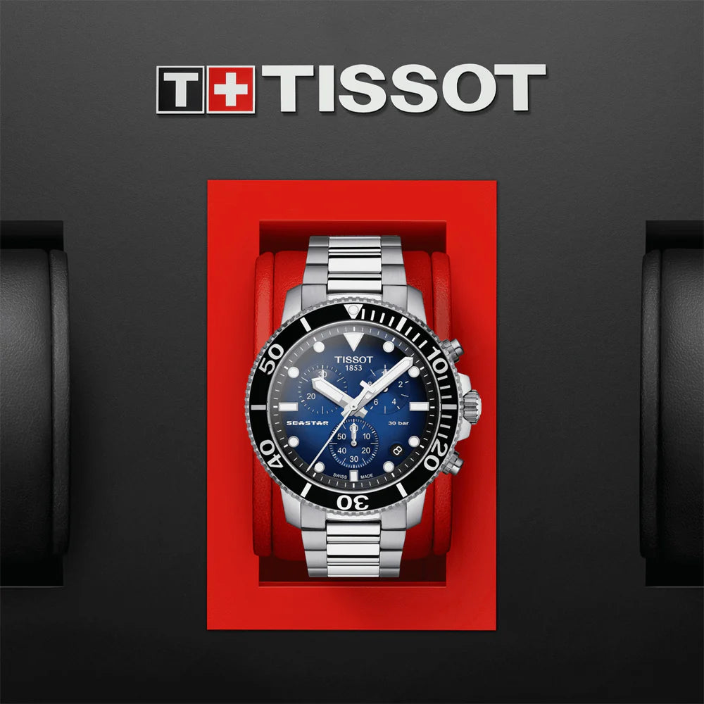 Relógio Tissot Seastar 1000 Chronograph T1204171104101 Prateado