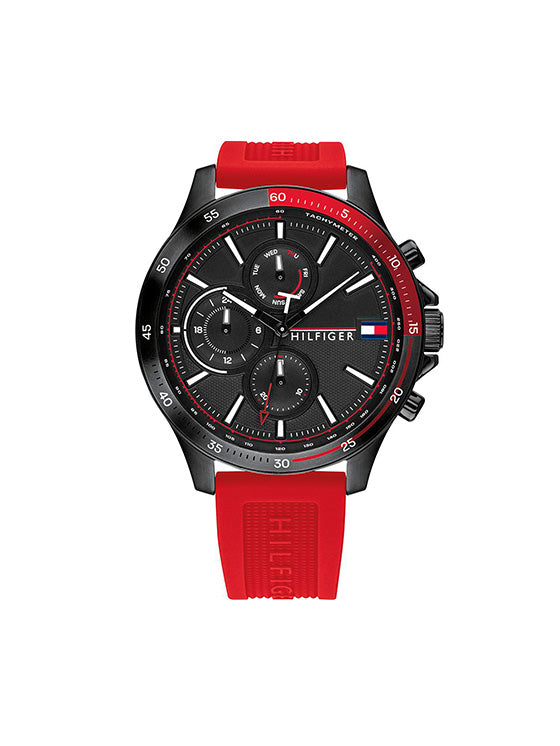 Relógio Tommy Hilfiger Bank 1791722 Silicone Vermelho