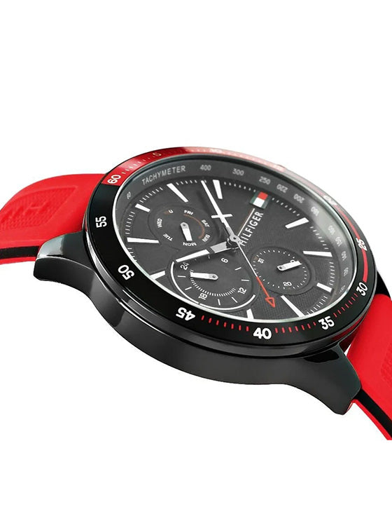 Relógio Tommy Hilfiger Bank 1791722 Silicone Vermelho