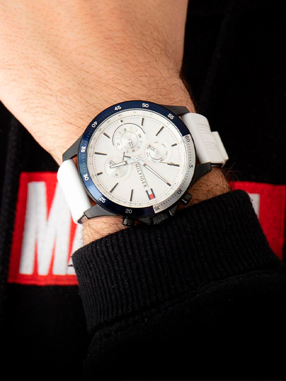Relógio Tommy Hilfiger Bank 1791723 Silicone Branco