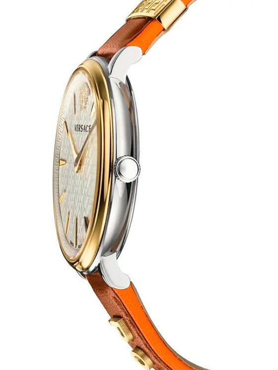 Relógio Versace VBP070017 V-Circle Castanho