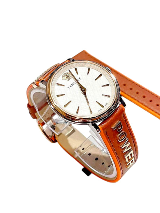 Relógio Versace VBP070017 V-Circle Castanho