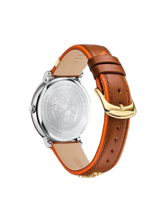 Relógio Versace VBP070017 V-Circle Castanho