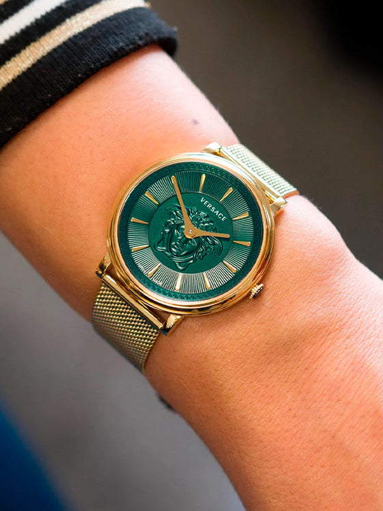 Relógio Versace V Circle Dourado VE81025/19