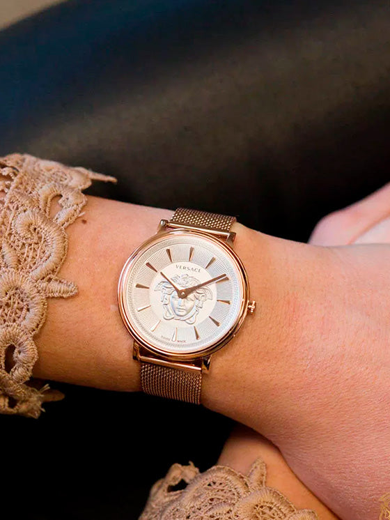 Relógio Versace V Circle VE81030/19 Ouro Rosa