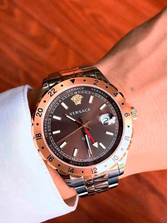 Relógio Versace V11040015 Hellenyium GMT Bicolor