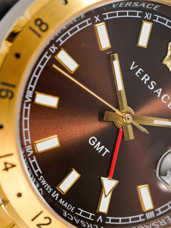 Relógio Versace V11040015 Hellenyium GMT Bicolor