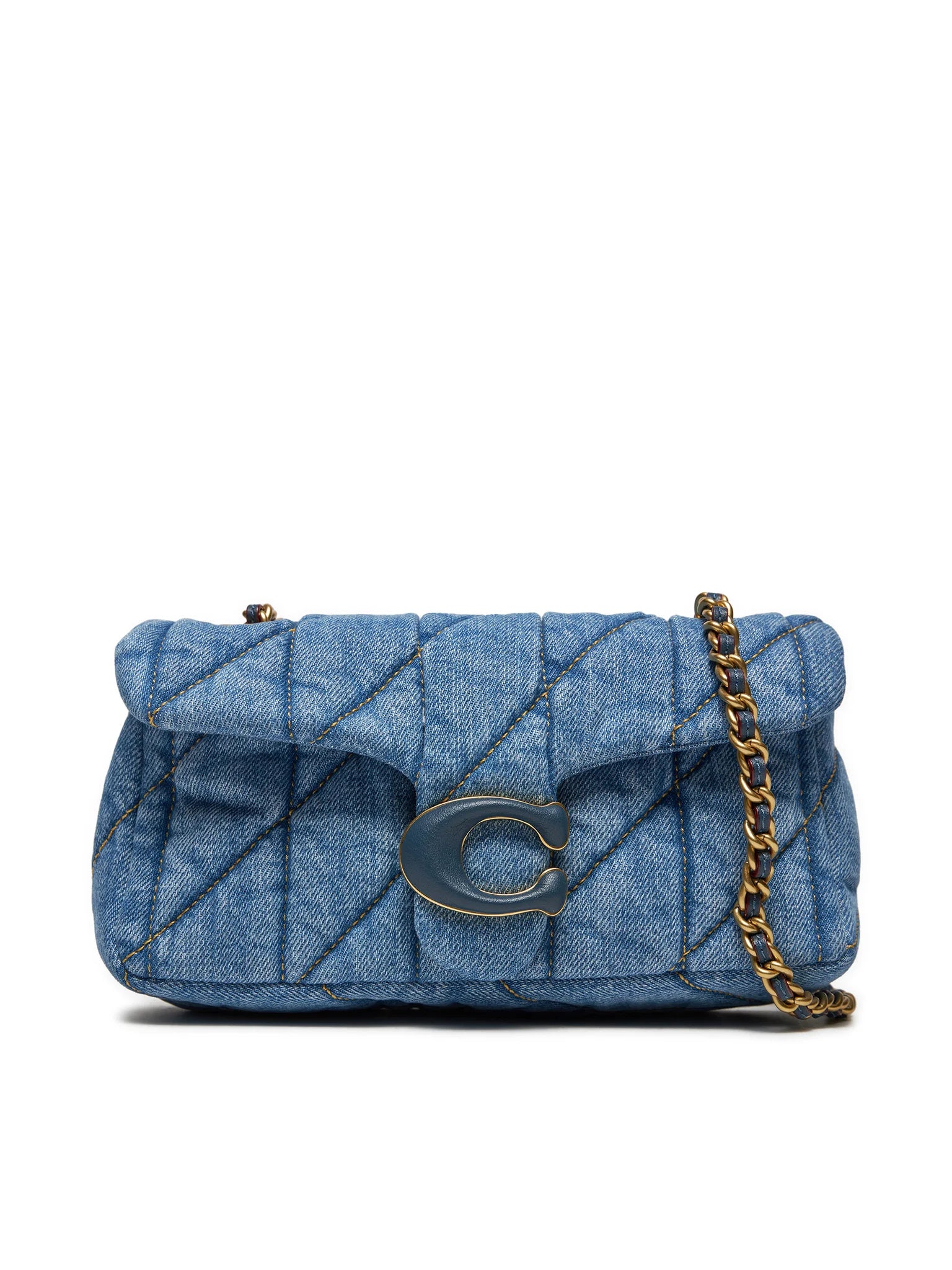 Coach Tabby 20 Schultertasche aus gestepptem Indigo-Denim