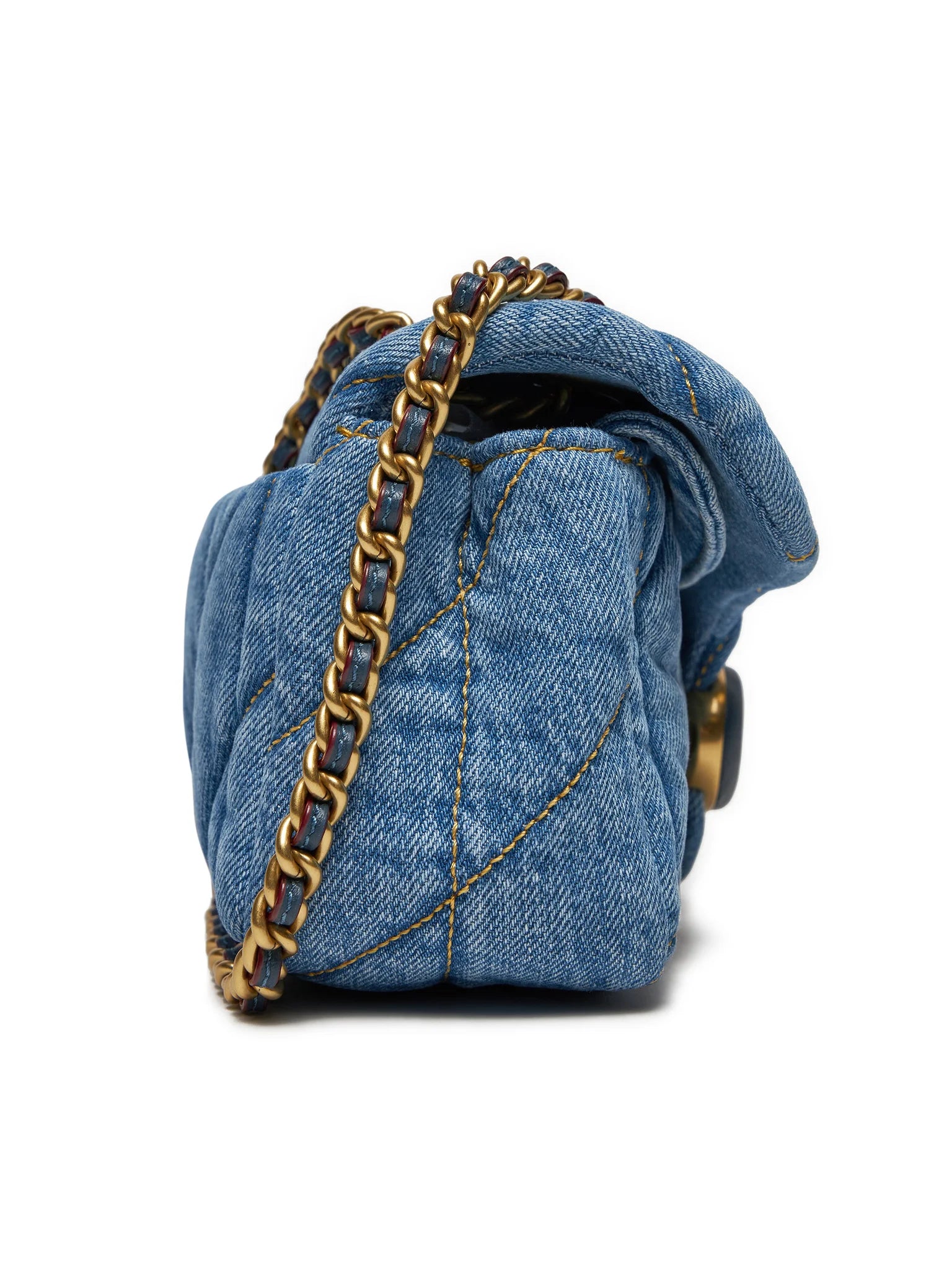 Coach Tabby 20 Schultertasche aus gestepptem Indigo-Denim