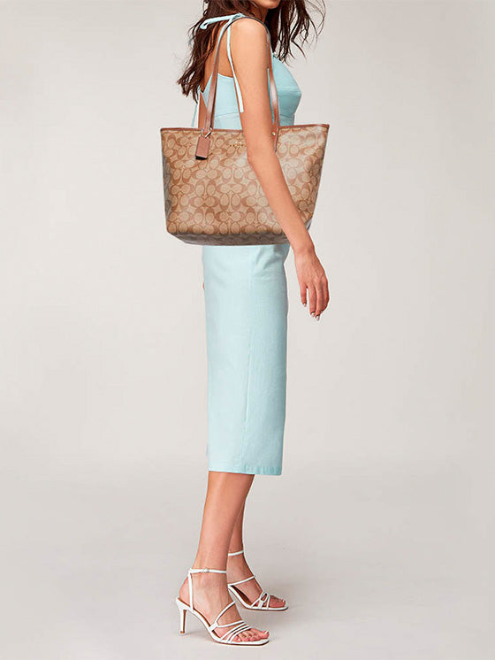 Saco de ombro Coach F58292 City Zip Tote Bag Castanho (Copia)