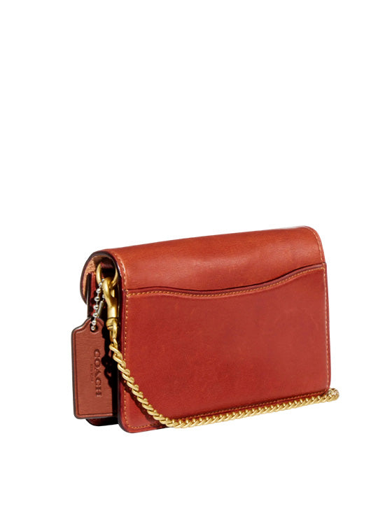 Bolsa Coach Tabby Wristlet lona Castanho