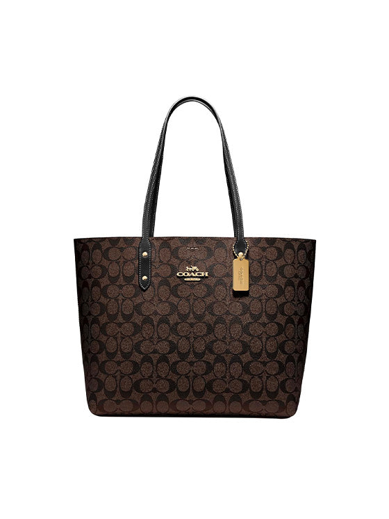 Coach Signature Canvas Tasche in Kaffeefarben