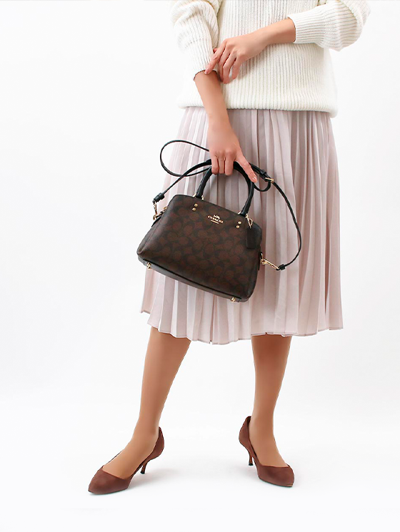 Coach Lillie Carryall Umhängetasche aus braunem Signature-Canvas