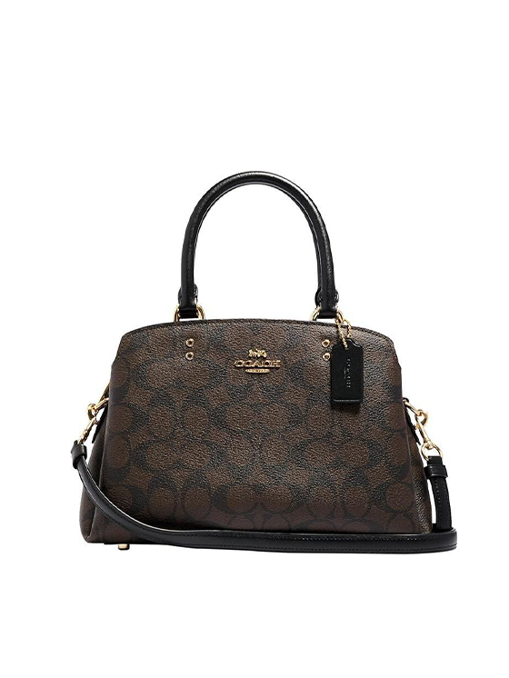 Bolsa Crossbody Coach Lillie Carryall em Lona Castanha