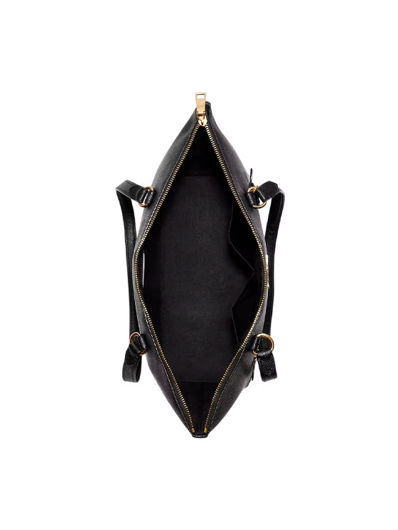 Coach Gallery Tote Tasche aus schwarzem Crossgrain-Leder