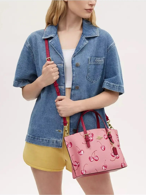 Umhängetasche Coach Molly Tote Cherry Print CR293 Pink