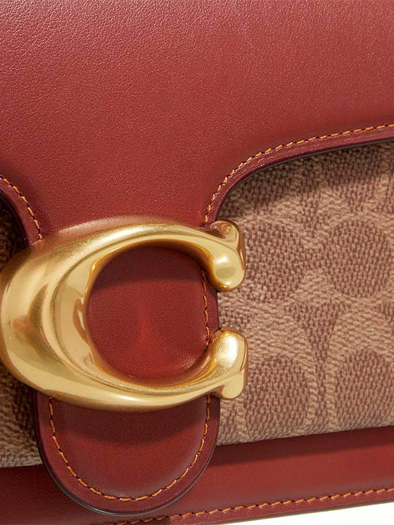 Bolsa de ombro Coach Tabby 26 em lona Castanho