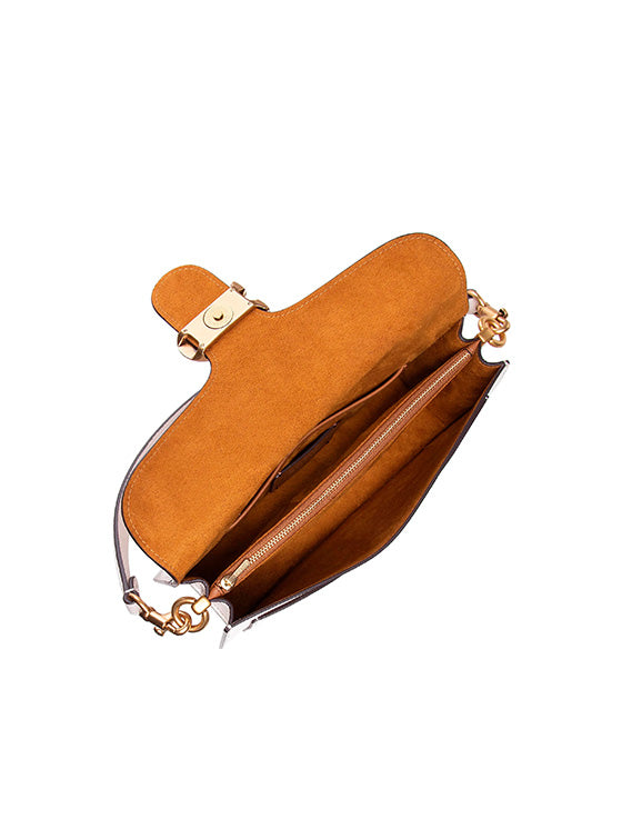 Coach Tabby 26 Tasche aus genarbtem Leder – Kreidefarbe