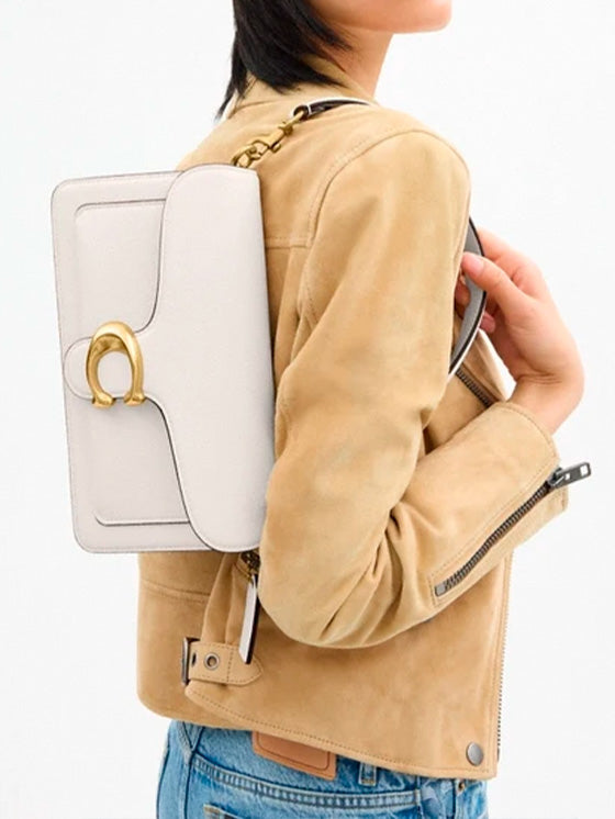 Coach Tabby 26 Tasche aus genarbtem Leder – Kreidefarbe