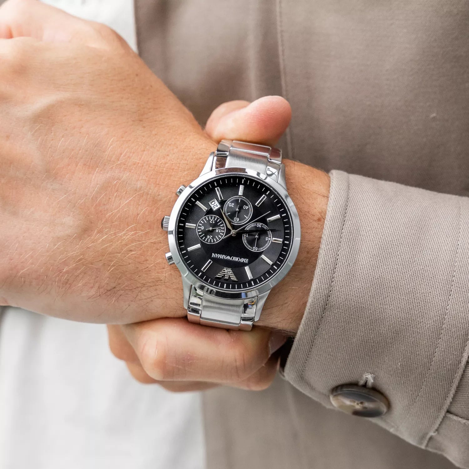 Relógio Emporio Armani AR2434 Renato em Prata para Homem