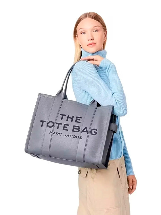 Bolsa Tote Grande Marc Jacobs em Pele Cinzenta – Modelo Large