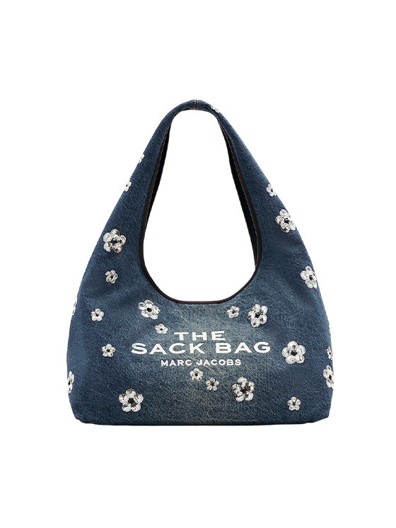 Bolsa Saco Marc Jacobs  Sequin Daisy Denim Azul