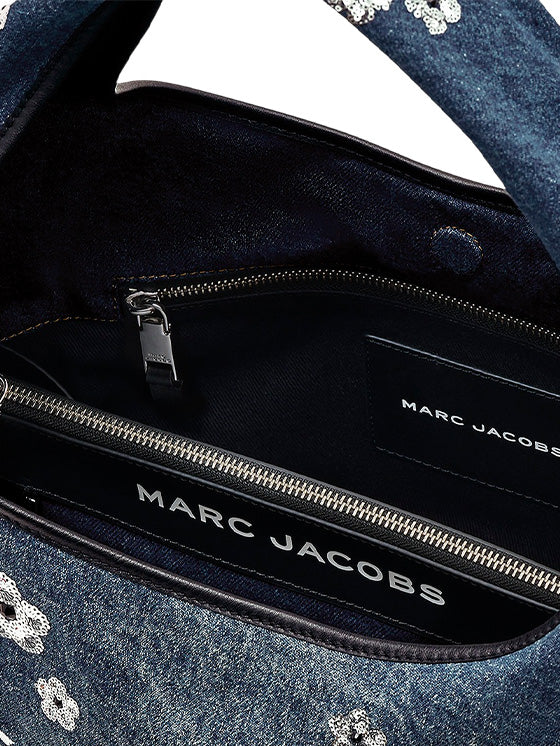 Bolsa Saco Marc Jacobs  Sequin Daisy Denim Azul