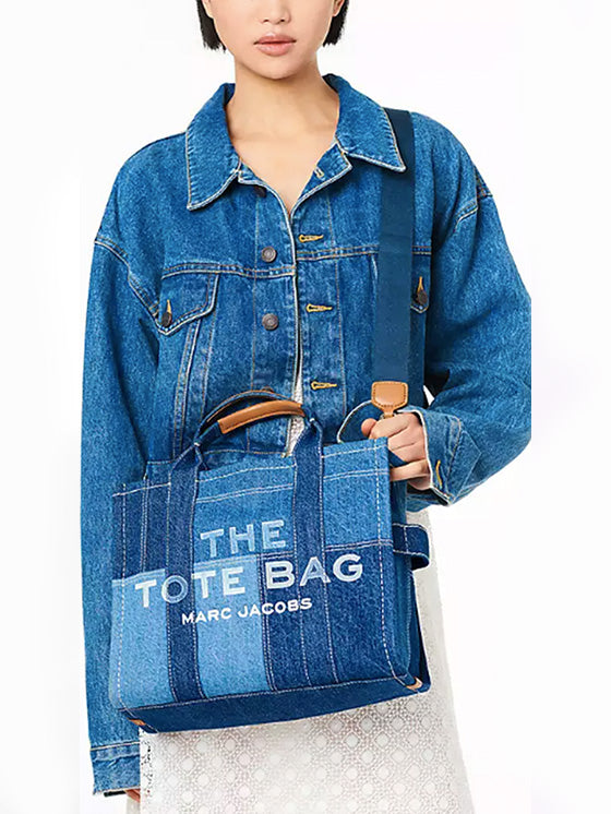Bolsa de mão Tote Marc Jacobs The Denim Medium Azul