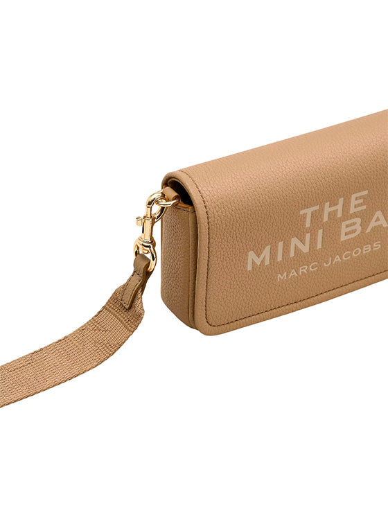 Mala de ombro Marc Jacobs The Leather Mini Tote Bege