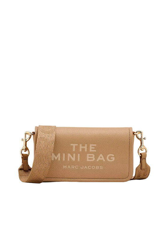 Mala de ombro Marc Jacobs The Leather Mini Tote Bege