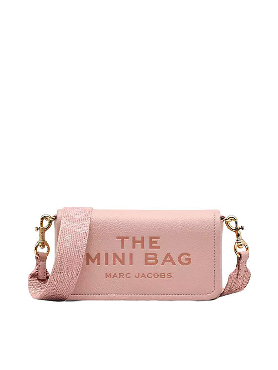 Mala de ombro Marc Jacobs The Leather Mini Tote Rose