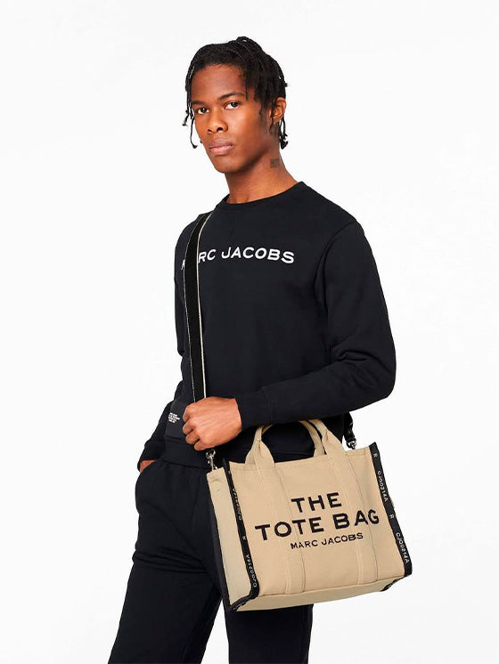 Bolso tote mediano en jacquard beige de Marc Jacobs 