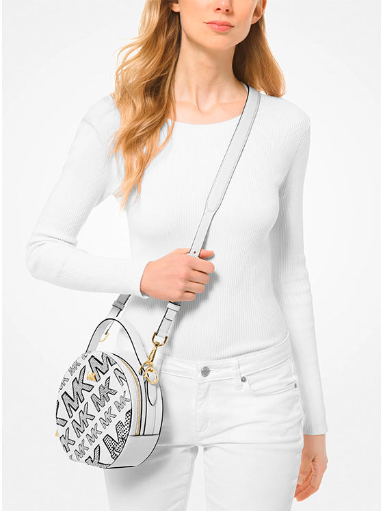 Bolsa Michael Kors Delaney crossbody redonda com logo
