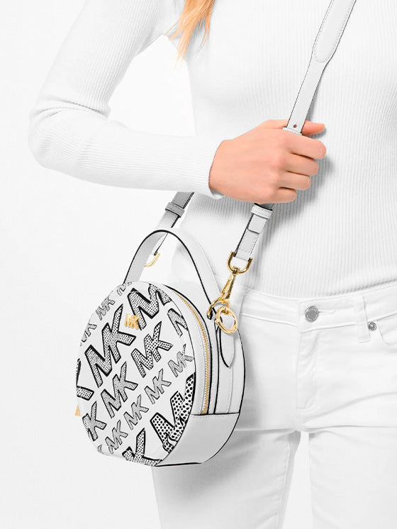 Bolsa Michael Kors Delaney crossbody redonda com logo