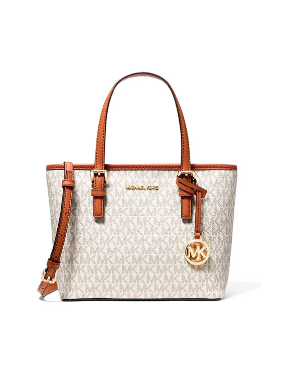 Bolso de hombro de viaje Jet Set de Michael Kors XS blanco