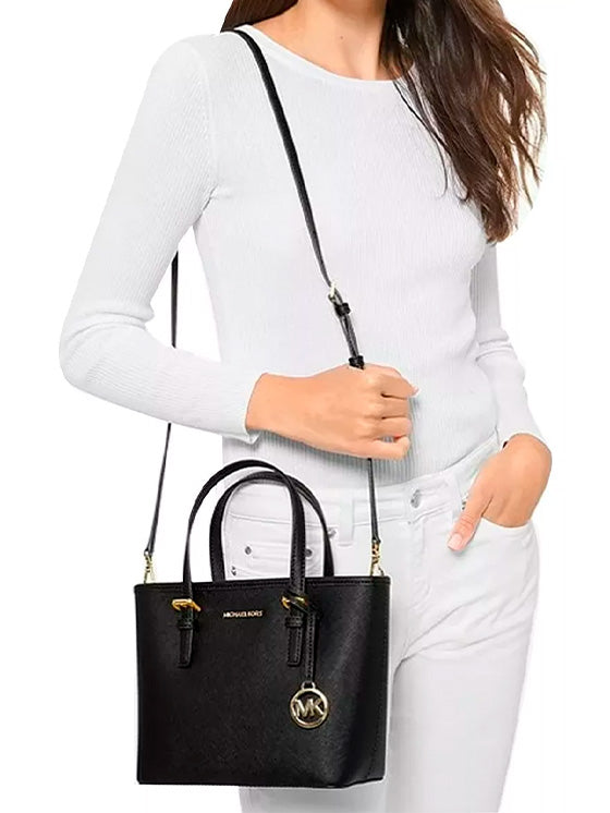 Bolso de hombro Jet Set Travel XS de Michael Kors, color negro
